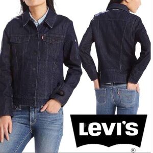 Levis Commuter x Jacquard by Google Trucker Denim Jean Jacket Dark Wash Sz XS